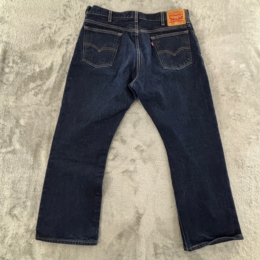 Levi's 517 Bootcut Jeans‎ Mens 36x30 Dark Wash Indigo Cotton Denim 00517-0217